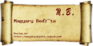 Magyary Beáta névjegykártya