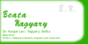 beata magyary business card