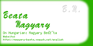 beata magyary business card